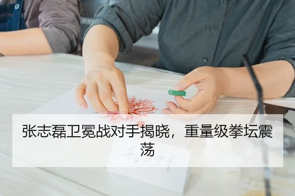 张志磊卫冕战对手揭晓，重量级拳坛震荡